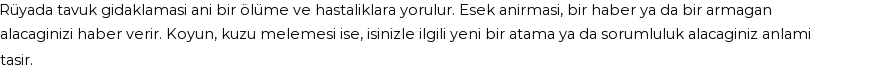 Derleme'ye Göre Rüyada Hayvan Sesleri Duymak Görmek