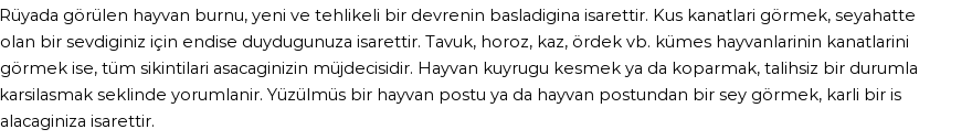 Derleme'ye Göre Rüyada Hayvan Uzuvları Görmek Görmek