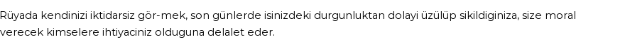 Derleme'ye Göre Rüyada İktidarsız Olmak Görmek