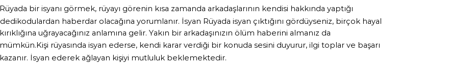 Derleme'ye Göre Rüyada İsyan Görmek