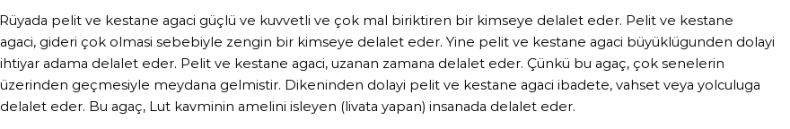 Derleme'ye Göre Rüyada Kestane, Pelit Ağacı Görmek