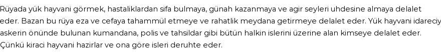 Derleme'ye Göre Rüyada Kira İle Tutulan Yük Hayvanı Görmek