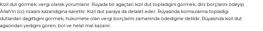 Derleme'ye Göre Rüyada Kırmızı Dut Görmek