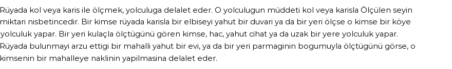 Derleme'ye Göre Rüyada Kol İle Ölçmek Görmek