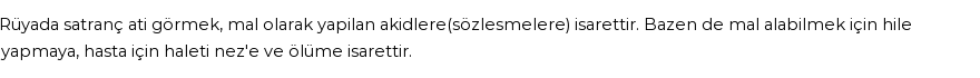 Derleme'ye Göre Rüyada Satranç Atı Görmek