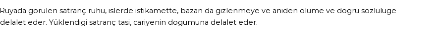 Derleme'ye Göre Rüyada Satranç Ruhu Görmek