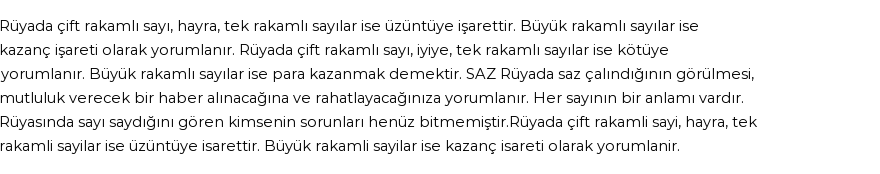 Derleme'ye Göre Rüyada Sayı Görmek