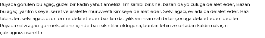 Derleme'ye Göre Rüyada Selvi Ağacı Görmek