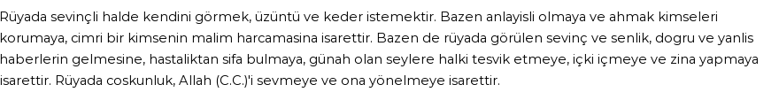 Derleme'ye Göre Rüyada Sevinç Ve Şenlik Görmek