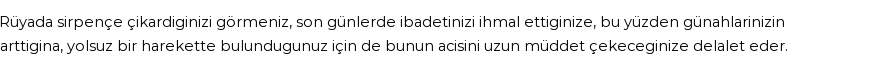 Derleme'ye Göre Rüyada Sırpence Görmek