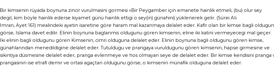 Derleme'ye Göre Rüyada Suçlunun Boynuna Vurulan Demir Halka Görmek