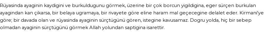 Derleme'ye Göre Rüyada Sürçme, Kayma Görmek