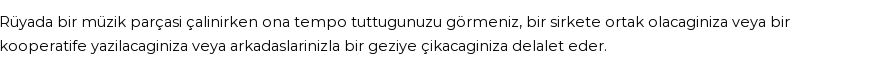 Derleme'ye Göre Rüyada Tempo Görmek