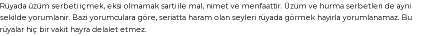 Derleme'ye Göre Rüyada Üzüm Şerbeti Içmek Görmek