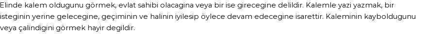 Derleme'ye Göre Rüyada Yazı Kalemi Görmek