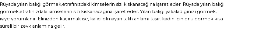 Derleme2'e Göre Rüyada Yılan Balığı Görmek