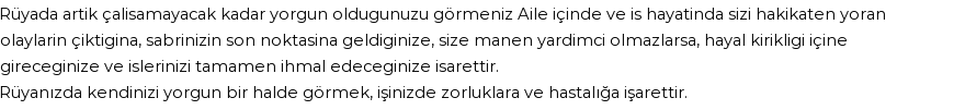 Derleme2'e Göre Rüyada Yorgunluk Görmek