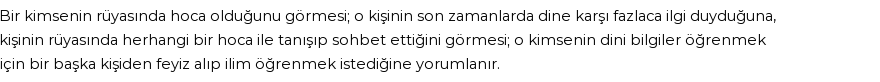 Diyanet'e Göre Rüyada Hoca Görmek