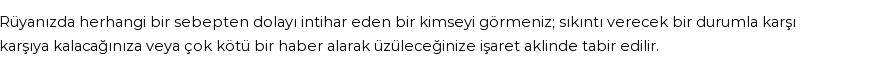 Diyanet'e Göre Rüyada İntihar Etmek Görmek