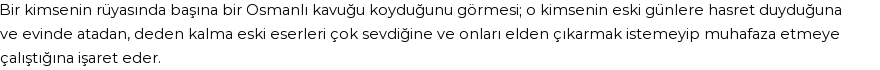 Diyanet'e Göre Rüyada Kavuk Görmek