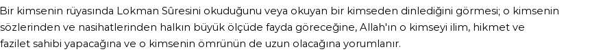 Diyanet'e Göre Rüyada Lokman Suresi Görmek