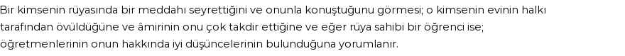 Diyanet'e Göre Rüyada Meddah Görmek