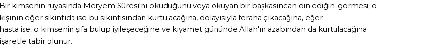 Diyanet'e Göre Rüyada Meryem Suresi Görmek