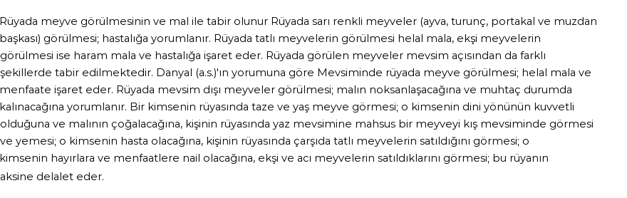 Diyanet'e Göre Rüyada Meyve Görmek