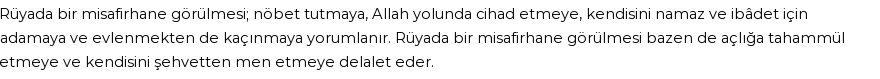 Diyanet'e Göre Rüyada Misafirhane Görmek