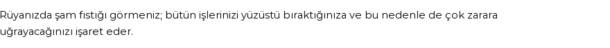 Diyanet'e Göre Rüyada Şam Fıstığı Görmek