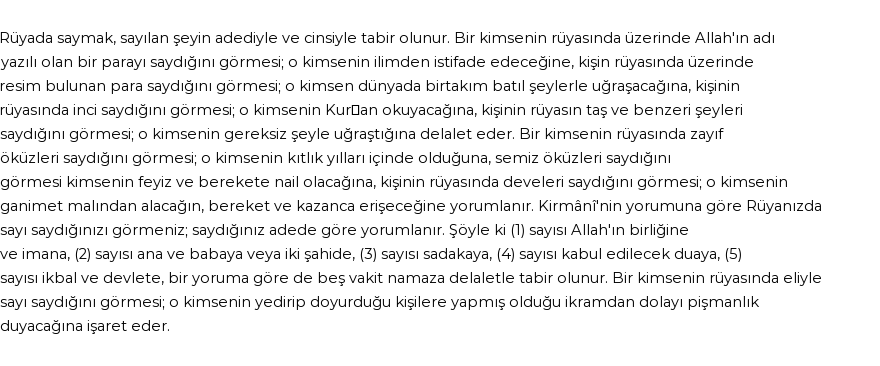 Diyanet'e Göre Rüyada Saymak Görmek