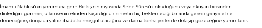 Diyanet'e Göre Rüyada Sebe Suresi Görmek