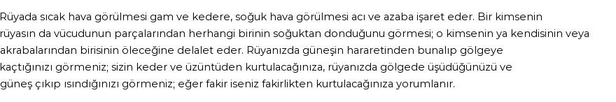 Diyanet'e Göre Rüyada Soğuk Ve Sıcak Görmek