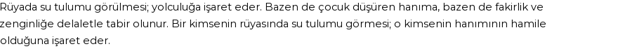 Diyanet'e Göre Rüyada Su Tulumu Görmek