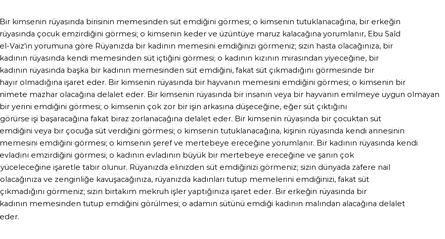 Diyanet'e Göre Rüyada Süt Emmek Görmek