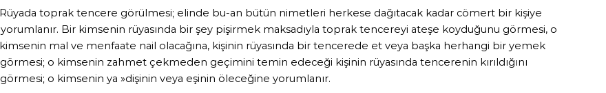 Diyanet'e Göre Rüyada Toprak Tencere Görmek