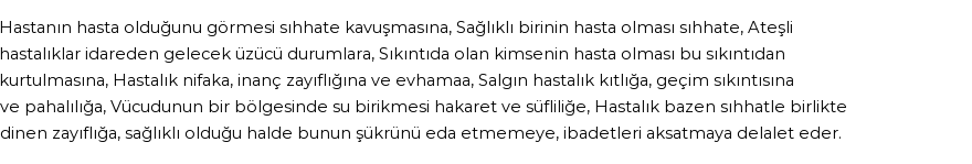 İhya'ya Göre Rüyada Hasta, Hastalık Görmek