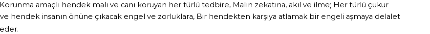 İhya'ya Göre Rüyada Hendek Görmek