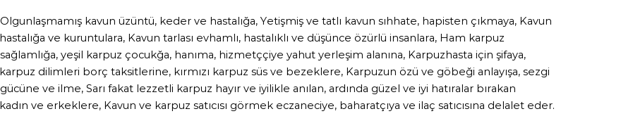 İhya'ya Göre Rüyada Kavun, Karpuz Görmek