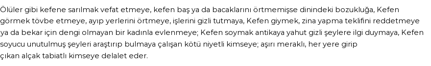 İhya'ya Göre Rüyada Kefen Görmek