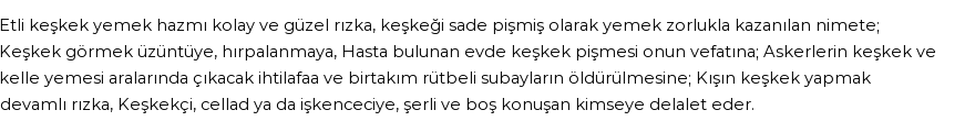 İhya'ya Göre Rüyada Keşkek Görmek