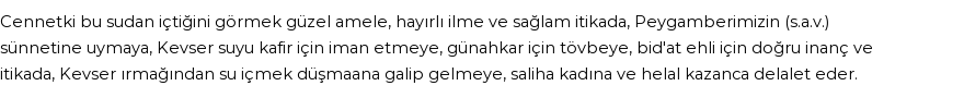 İhya'ya Göre Rüyada Kevser Görmek