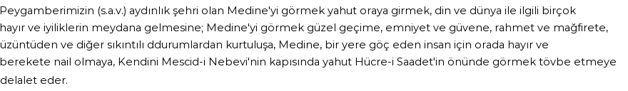 İhya'ya Göre Rüyada Medine-i Münevvere Görmek