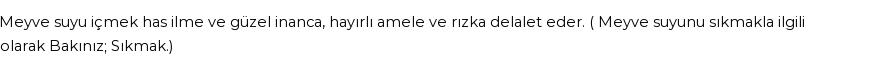 İhya'ya Göre Rüyada Meyve Suyu Görmek