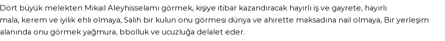 İhya'ya Göre Rüyada Mikail (a.s.) Görmek