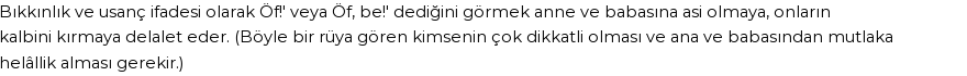 İhya'ya Göre Rüyada Öf Demek Görmek