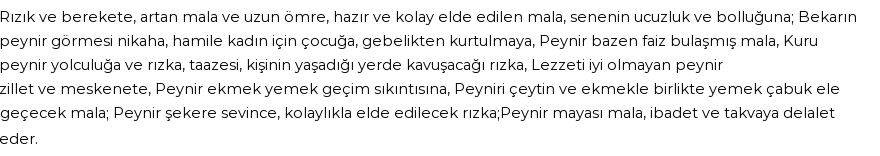 İhya'ya Göre Rüyada Peynir Görmek