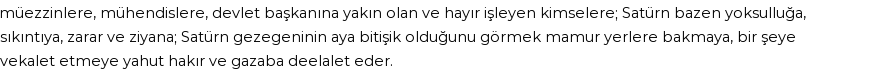 İhya'ya Göre Rüyada Satürn Görmek