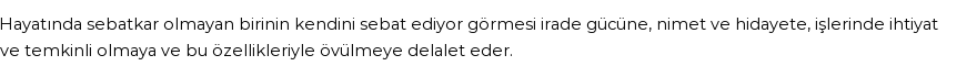 İhya'ya Göre Rüyada Sebat Etmek Görmek