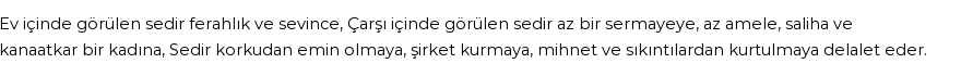 İhya'ya Göre Rüyada Sedir Görmek